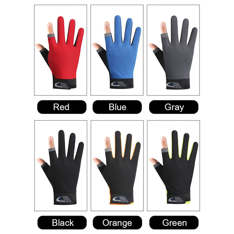 1 Pair Protective Fishing Gloves 2 Cut Fingers Fingerless Glove Men Women Anti-slip Fishing Wear Pesca Fitness Cycling Glove