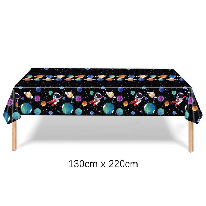 Space Astronaut Birthday Disposable Tableware Space Universe Plates Cups Napkins Banner Boys Outer Space Theme Party Decoration