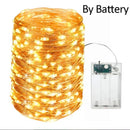 5M 10M Waterproof USB Battery LED Lights String Copper Wire Fairy Garland Light Lamp Christmas Wedding Party Holiday Lighting