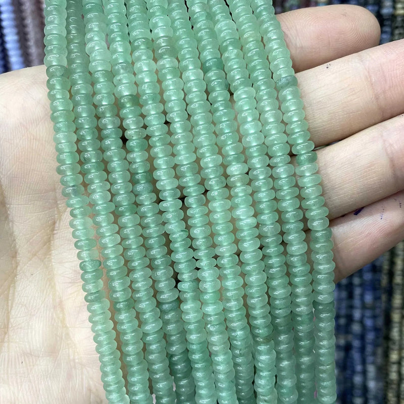 Natural Agates Tiger Eye Chalcedony Jades Stone Round Rondelle Spacer Beads For Jewelry Making Diy Bracelet Accessories 2X4mm