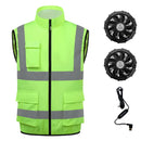 Fan Cooling suit includes 2 fans, 9 blades, 3-speed adjustment of wind speed,Vest for summer fishing trips (without power bank)