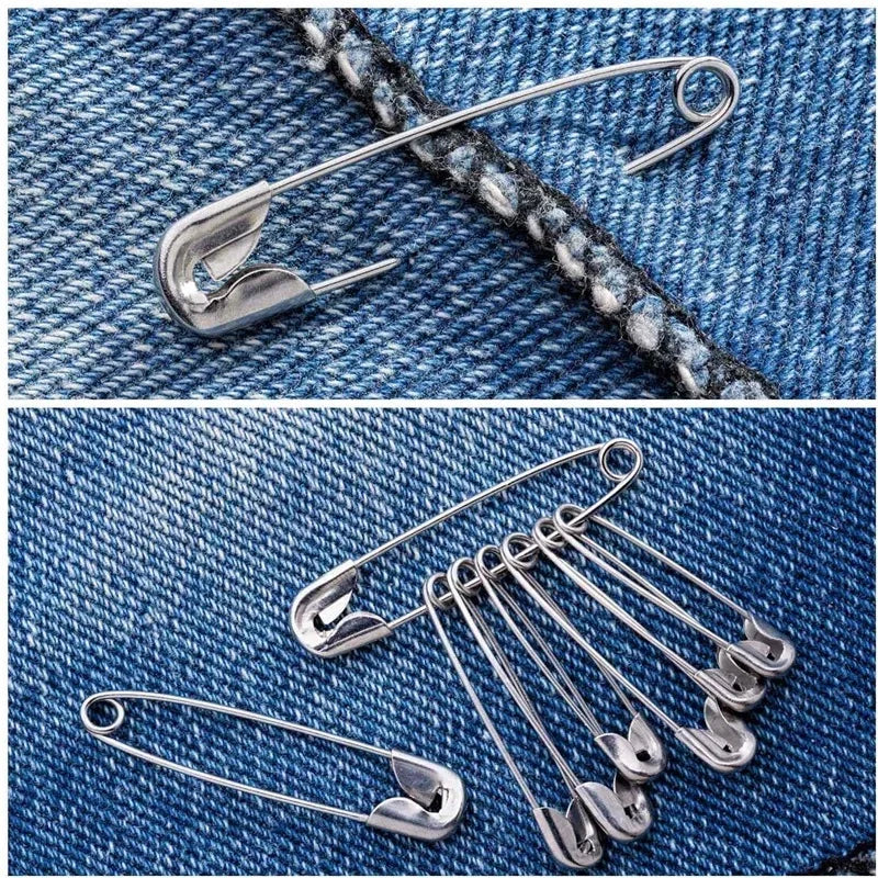 KRABALL 100Pcs Safety Pins Stainless Steel Pin For Clothes Positioning Marks Clothing And Jewelry Making Accessories Tool