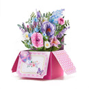 Flower Greeting Card With Envelope Surprise Gifts For Mothers Day Birthday Thanksgiving Wedding Anniversary Floral Box 3D Pop-up