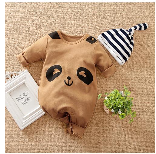 Newborn baby jumpsuit, baby boy and baby cotton covered foot jumpsuit. 9