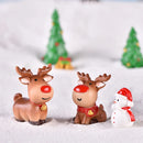 Christmas Figurines Miniatures Santa Claus Snowman Elk Ornaments for Home Merry Christmas Decoration Party Resin Craft New Year