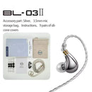 BLON BL03 II 10mm Dual-Chamber Dynamic Driver IEM Hifi Music Earphones with 0.78mm 2-Pin Detachable Cable Compatibility