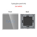 Bingoelec DIY 1/2/3/4 gang Wall Touch Switch Only Crystal Glass Panel 86mm Pearl White Black Golden Grey Glass Frame DIY-Parts