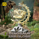 F5-I0003 Dinosaur Era Globe with Lighting Building Blocks Jurassic Tyrannosaurus Rex Skull Model STEM Toys for Kid Birthday Gift