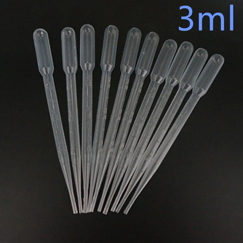 Disposable Pasteur Pipette Dropper Graduated 0.2ml/0.5ml/1ml/2ml/3ml/5ml/10ml Eye Transfer Laboratory Supplies  Makeup Tools