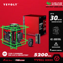 YEVOLT Laser Level Green Beam 4-Plane 16-Line Self-leveling 360 3D Ground-Hugging Horizontal & Vertical Tile Measuring Tools