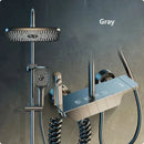 Bathroom Shower Faucet Set 4 Functions Digital Display Shower Thermostat Hot Cold Showers Mixer Pressure Discharge Copper Taps