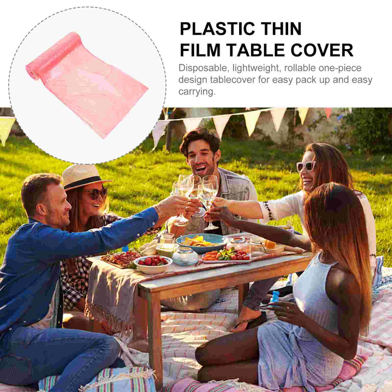 Roll/20pcs 180/200cm Disposable Tablecloth Plastic Thin Film Table Covers Dinner Cloth Table Decor