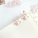 20pcs Creative pink cat Shaped Creative File Clamp Paper Clip Bookmark Holder Paper Decorative Clip for Office School Home