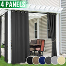 4 Panels Outdoor Curtains for Patio - Waterproof Blackout Curtains & Drapes Windproof UV Protection for Porch Gazebo Pergola