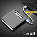 10pcs 20 Large-capacity Cigarettes USB Rechargeable Cigarette Case Lighter Double Arc Moisture-proof Lighter Gift for Men