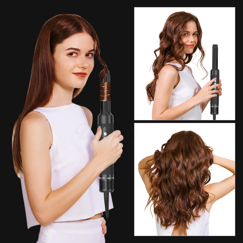 1400W Hair Dryer 7 in 1 Professional Hair Straightener Auto Curling Hair Curler Hair Style Set Women Wife Girlfriend Gift