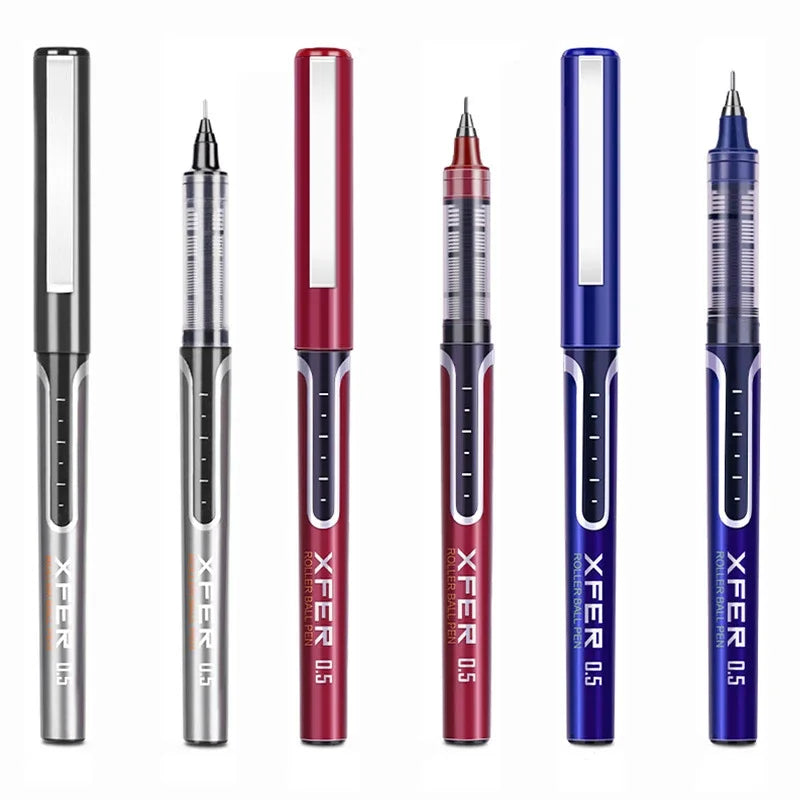 3Pcs/set Kawaii Straight Liquid Rollerball Pen 0.5mm Large Capacity Blue/black/red Ink Gel Pen School Office Stationery Supplies