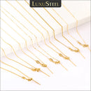 LUXUSTEEL Thin Chain Sliding Clasp Beaded Necklace For Women Rolo Snake Box Link Adjustable Trendy DIY Jewelry Wholesale 2022