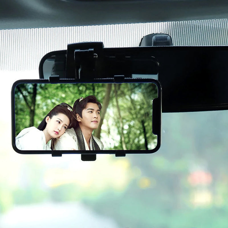 Car Dashboard Support 360 Degree Rotating Auto Grip Mobile Phone Fixed Bracket Foldable Rearview Mirror Navigation Bracket