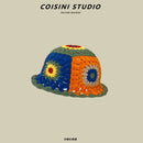 2024 New Korean-Japanese Hand Buckle Crochet Bucket Hat Spring and Autumn Winter Sun Hat Female Cherry Designer Bob Basin Hat