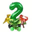 19PCS/PACK 32 inch Green Digital Dinosaur Aluminum Film Balloon Set Forest Theme Party Decoration Balloon