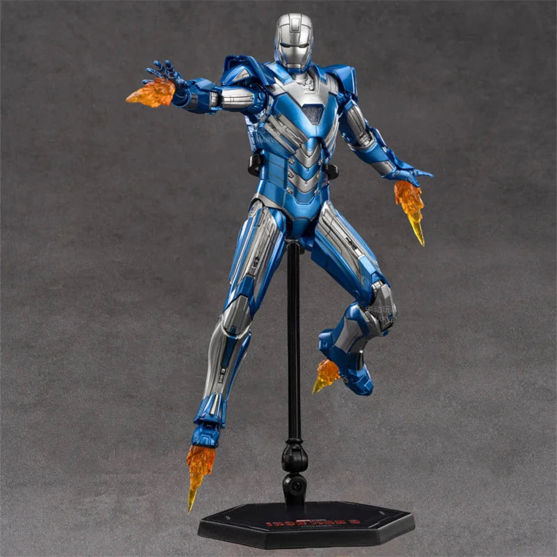 Original ZD Toys Iron Man Action Figure 18cm Mark30 Blue Steel War Machine Tony Stark Model collecting toys