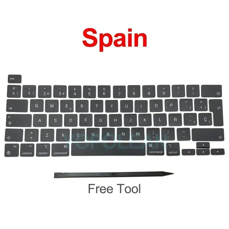 New Laptop A2338 Keycap Keys key Cap Keyboard Russian RU US UK French Spain Germany Italy For Macbook Pro Retina 13" M1 M2