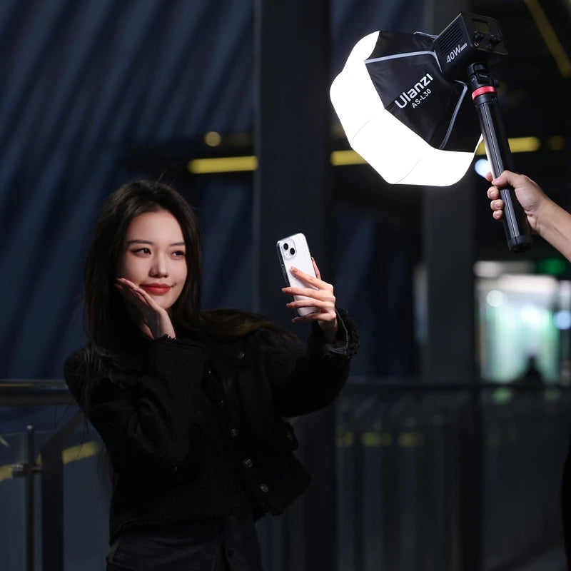 Ulanzi AS-L30 30cm Lantern Softbox with Mini Bowens Mount Quick Release Ball Diffuser Light Modifier for Ulanzi LT028 LT005 COB