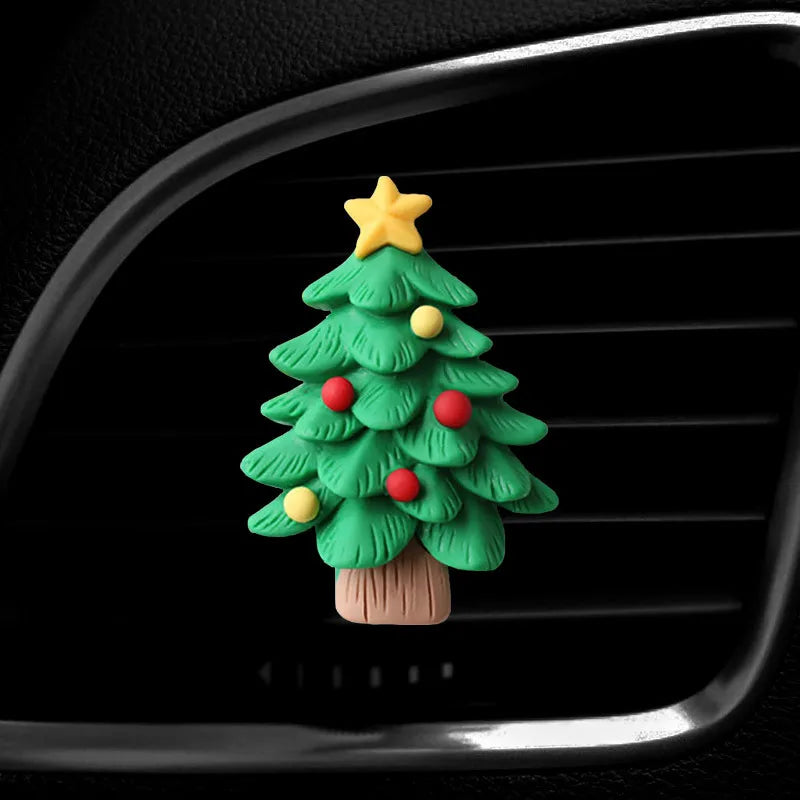 Christmas Car Air Freshener Clip Christmas Tree Santa Air Car Perfume Clip Air Vent Clip Auto Christmas Decoration Car Accessory