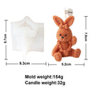 Easter Bunny Candle Mold 3D Rabbit Candle Silicone Molds Easter Bunny Resin Casting Mould for DIY Candle Making Polymer Clay