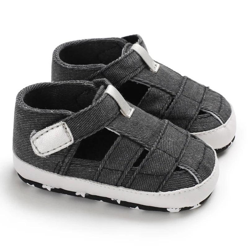 Summer Newborn Baby Fashion Soft Crib Shoes First Walker Anti Slip Sandals Shoes Boy Girl  Prewalker Canvas Casual Shoes 0-18M