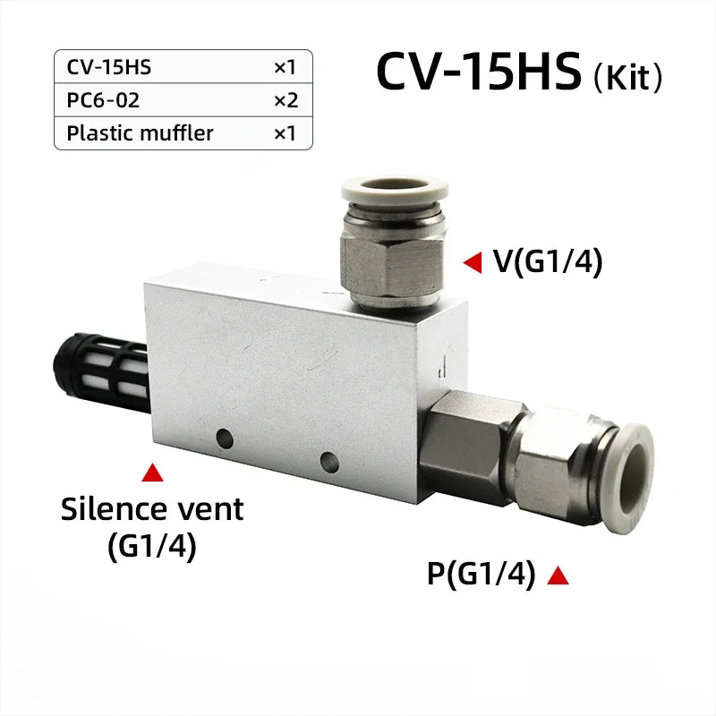 Vacuum Generator Air Exhaust Ejector Pressure Pneumatic ACV CV-10 15 20 25 Negative Control Valve wyrzutnik prozniowy