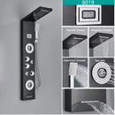 LED Light Bathroom Shower Faucet Set LED Rainfall Shower Panel System Bathtub Water Mixer Tap Massage SPA Temperature Screen