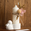 3D Easter Rabbit Candle Holder Silicone Mold DIY Round Shape Candlestick Candle Jar Plaster Cement Resin Casting Mold Home Decor