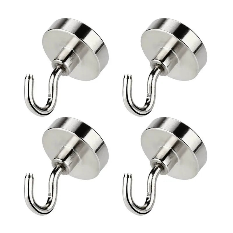 1/2/4/8 Pcs Super Strong Neodymium Magnetic Hook Fridge Magnets Quick Hook For Home Kitchen Accessories Home Improvement