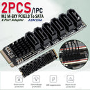 2/1PC M.2 NVME PCI-E PCIE X4 X8 X16 To 6 Port 3.0 SATA Adapter Card Riser III ASM1166 6GB/S Chassis server PC Computer Expansion