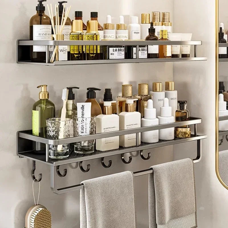 Toilet Storage Rack Punch-Free Washstand Light Luxury Bathroom Wall-Mounted Toilet Toilet Wall Storage Shelf