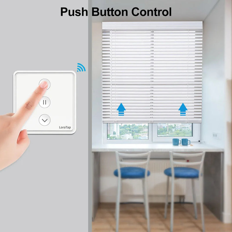 LoraTap Roller Shutter Curtains Blinds Push Button Switch Tuya Smart Life Electric Motor Engine Connected WiFi Alexa Google Home