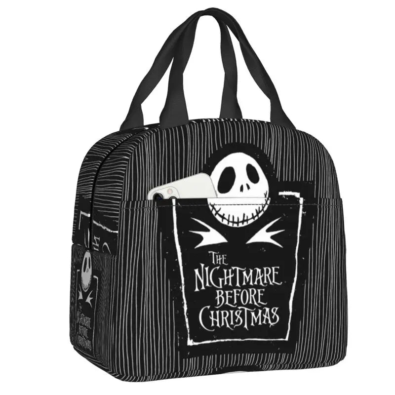 Custom Halloween Insulated Lunch Bag The Nightmare Before Christmas Portable Thermal Cooler Lunch Box Container Tote Bags