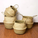 1Pc Nordic Style Seaweed Wicker Home Storage Perfect For Dirty Clothes Plants And Sundries Hanging Decor Basket