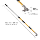 SucceBuy Drywall Flat Box Handle 40''-64'' Anodized Aluminum 5-Section Length Adjustable Non-Slip Grip for Plasterboard