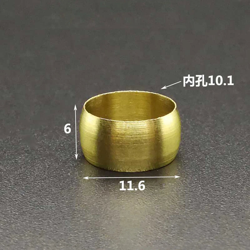 Fit 3/4/5/6/8/10/12/14/16mm 1/4" OD Tube Brass Olive Barrel Compression Sleeve Ferrule Ring