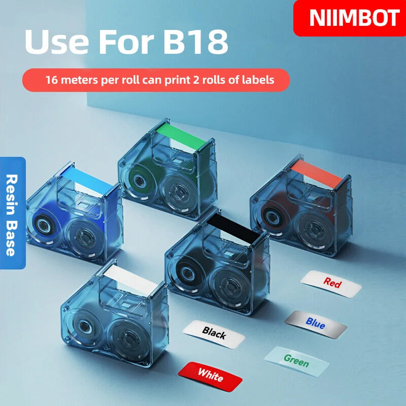 Niimbot B18 White Label Sticker Maintains 10 Years of Heat Transfer Printing Carbon Tape Paper Waterproof and Oil Resistant B18