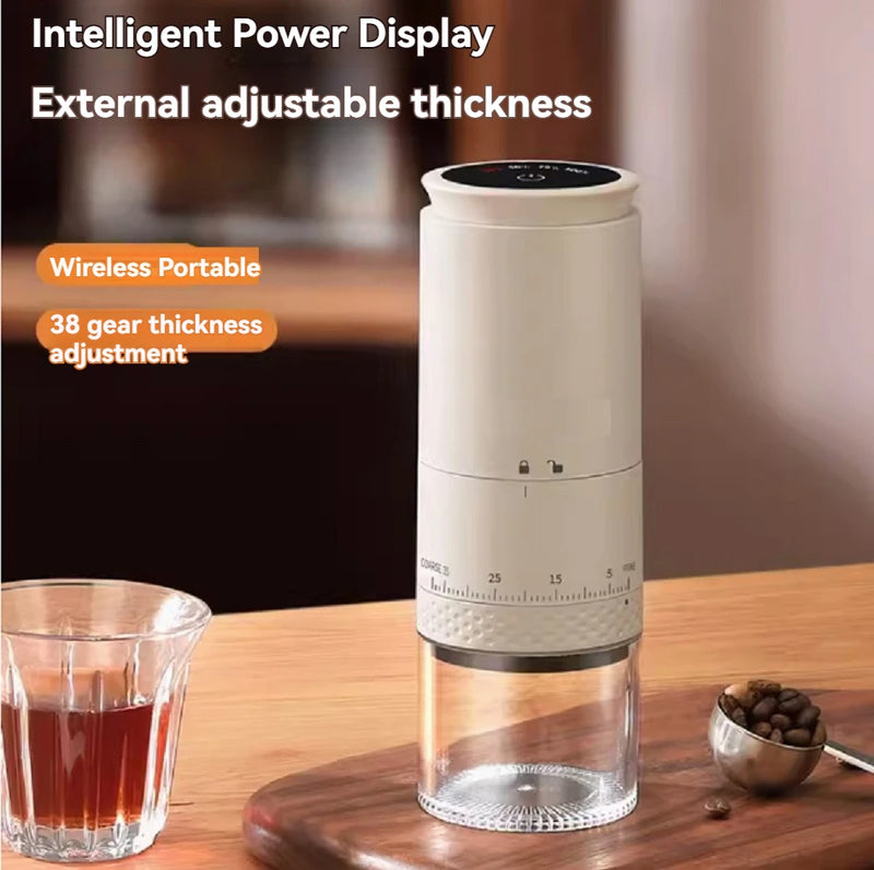 1500mAh Electric Coffee Grinder Externally Adjustable Type-C Charging Coffee Burr Grinder Bean Grinding Machine Coffee Maker