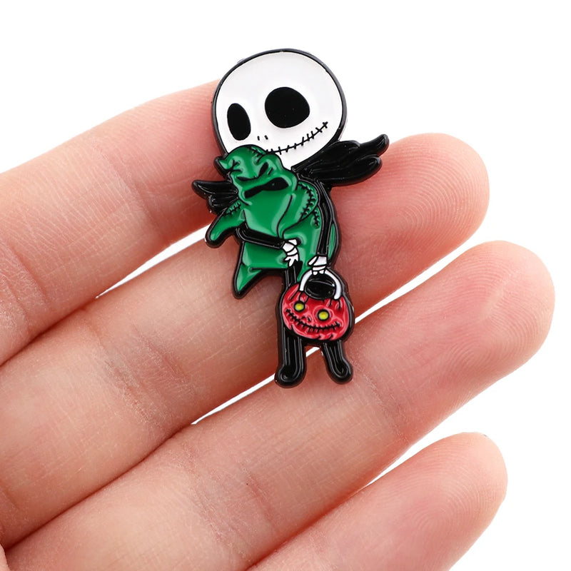 The Nightmare Before Christmas Pin Halloween Pumpkin Pin Badge Women's Brooch Jeans Brooches Enamel Clothing Jewelry Accessories