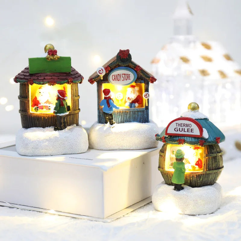 Christmas Decoration 2023 Luminous Snowman Microlandscape Ornaments New Year 2024 Kid Gift Christmas Home Decor Navidad Noel