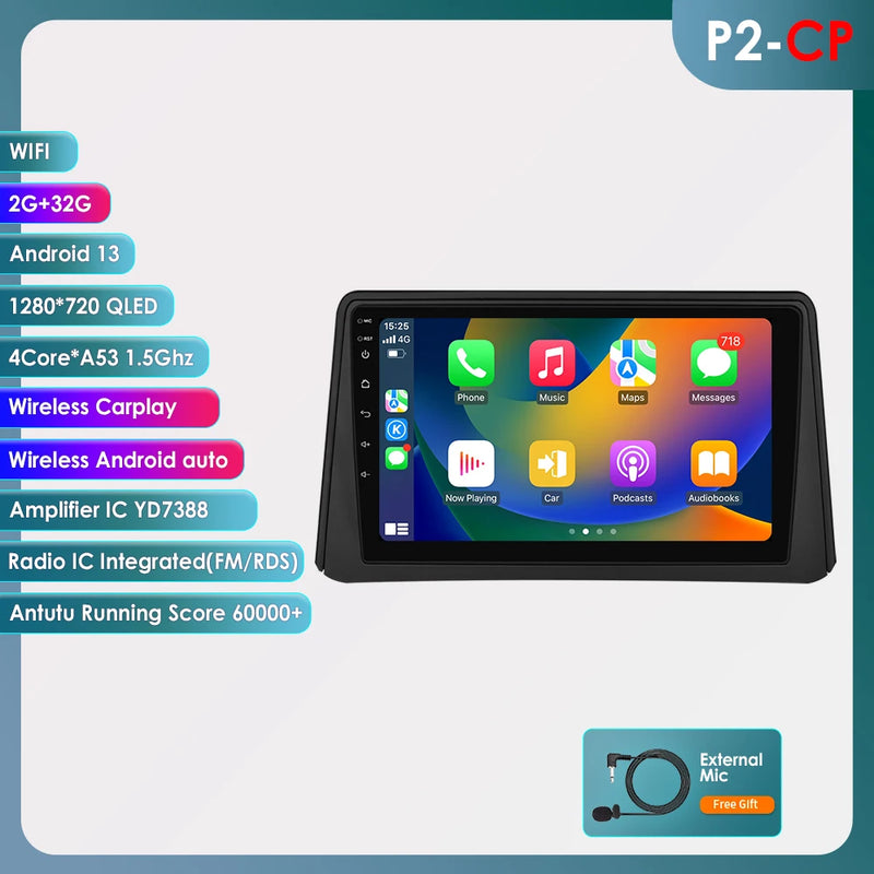 8G 128G 2Din Android 14 Car Radio Multimedia Player for Opel Mokka 2012 2013 2014 2015 2016 Autoradio GPS Navi Wifi Audio Stereo