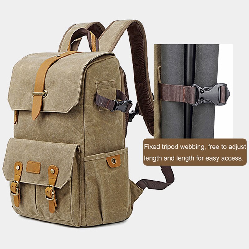 Photography Retro Waterproof Batik Canvas backpack w USB Port fit 15.6inch Laptop Men Camera Bag Carry Case for Canon Nikon DSLR