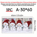 1 Canvas Christmas Snowman Painting Cute Four Snowmen Print Poster Living Room Bedroom Office Home Decorative Painting