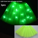 Children Kids Girls Light Up Tutu Led Skirt Glow Wreath Headband Party Birthday Luminous Costumes Christmas Halloween Festival